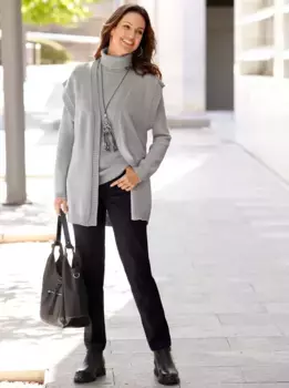 Вдохновение вязаный жилет Inspirationen, цвет Hellgrau-Meliert