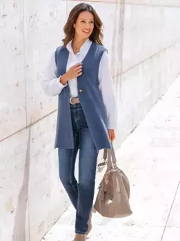 Вдохновение вязаный жилет Inspirationen, голубой