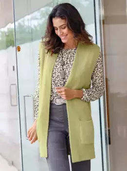 Вдохновение вязаный жилет Inspirationen, зеленый