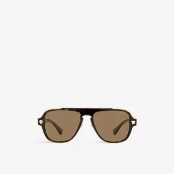 Ve2199 поляризационные металлические солнцезащитные очки неправильной формы Versace, коричневый