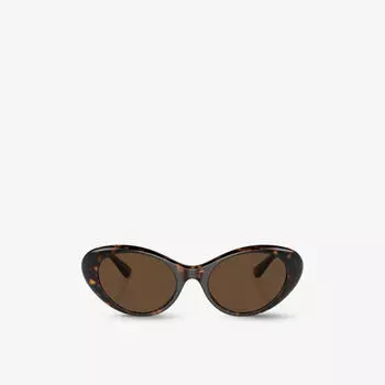 VE4455U солнцезащитные очки «кошачий глаз» из ацетата черепаховой расцветки Versace, коричневый