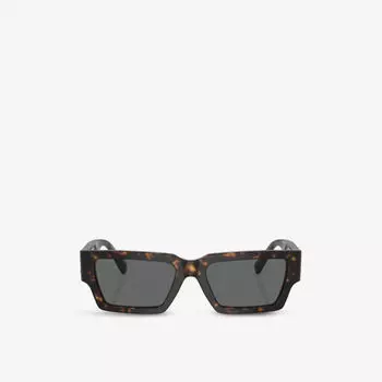 Ve4459 солнцезащитные очки в прямоугольной оправе из ацетата черепаховой расцветки Versace, коричневый