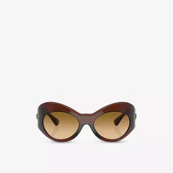 Ve4462 солнцезащитные очки в инъекционной оправе неправильной оправы Versace, коричневый