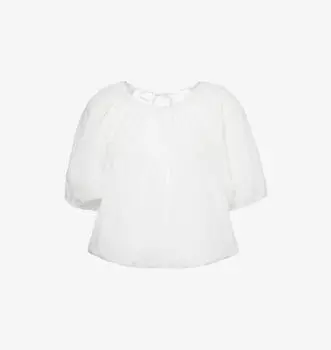 Вечеринка на заднем плане, топ из хлопкового поплина с короткими рукавами и воздушными шарами Mother, цвет lets circle back