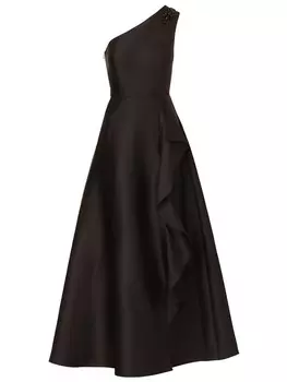 Вечернее платье Adrianna Papell One Shoulder Mikado Gown, черный