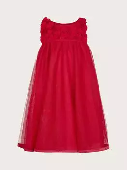 Вечернее платье Baby Fiona с объемным цветочным принтом Monsoon, слоновая кость