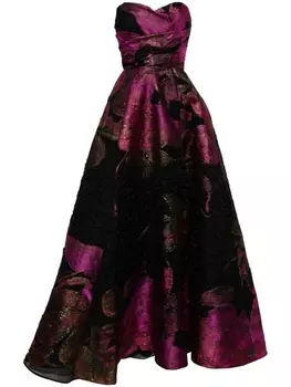 Вечернее платье без бретелей Amsale, черный