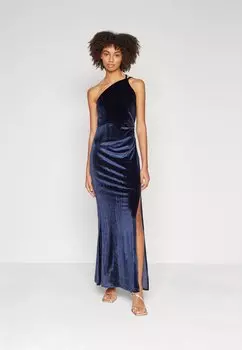 Вечернее платье Chantal Valvet One Shoulder Maxi WAL G., цвет navy blue