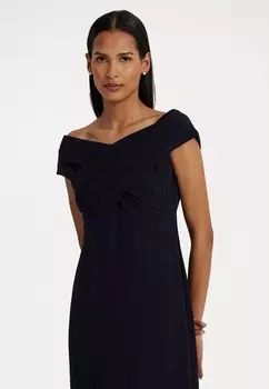 Вечернее платье CREPE OFF THE SHOULDER GOWN Ralph Lauren, синий