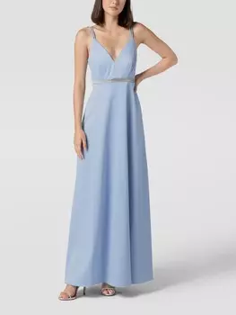 Вечернее платье длины макси с отделкой стразами Jake*s Cocktail, светло-синий