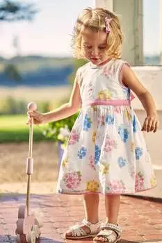 Вечернее платье для девочек JoJo Maman Bb с мотивом гортензии Jojo Maman Bb, белый