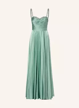 Вечернее платье из атласа с драгоценными камнями. Hey Kyla, зеленый