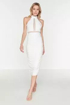 Вечернее платье из кружева цвета экрю TPRSS22EL2333 Trendyol