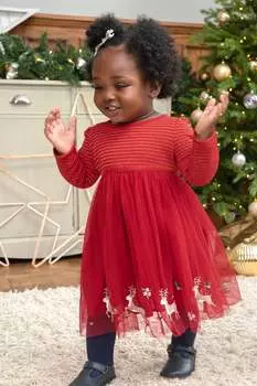 Вечернее платье JoJo Maman bb с вырезом в виде оленя Jojo Maman Bb, красный