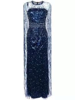 Вечернее платье Lux с кристаллами Jenny Packham, синий