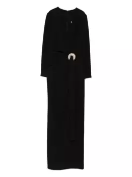 Вечернее платье макси с кристаллами Elie Saab, черный