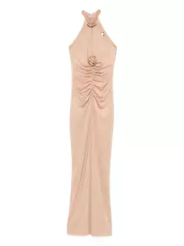 Вечернее платье макси с рюшами, украшенное розами NISSA, нейтральный