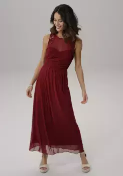 Вечернее платье Melrose с жемчужной аппликацией, бордовый