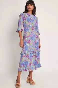 Вечернее платье Micola с мелким принтом Monsoon, синий