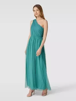 Вечернее платье на бретелях LACE & BEADS, цвет морской волны