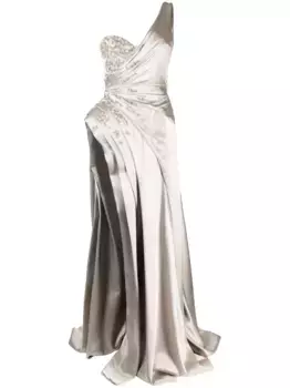 Вечернее платье на одно плечо с вышивкой Saiid Kobeisy, белый