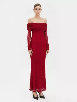 Вечернее платье обычного кроя 59776DB Bardot, красный