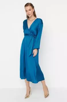 Вечернее платье Petrol с поясом TPRAW22EL1412 Trendyol, зеленый