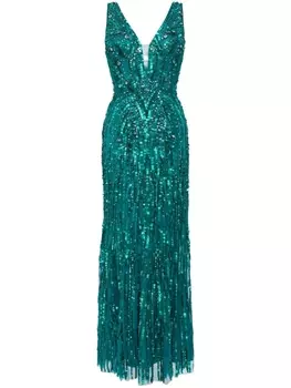 Вечернее платье Raquel с кристаллами Jenny Packham, зеленый