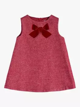 Вечернее платье с бантом Baby Georgina с узором елочка Trotters, красный