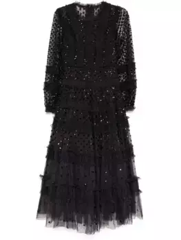 Вечернее платье с блестками Needle & Thread, черный