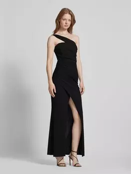 Вечернее платье с бретелями на одно плечо, модель «Элая» SISTAGLAM, черный