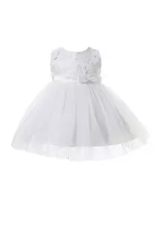 Вечернее платье с цветочной вышивкой Cinda, белый