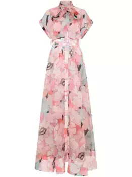 Вечернее платье с цветочным принтом Rebecca Vallance, розовый