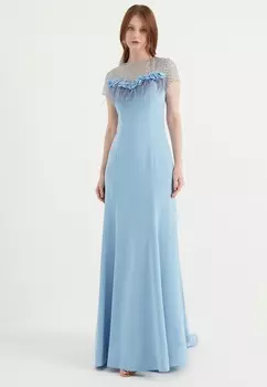Вечернее платье с цветочными деталями Herita, синий