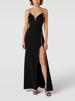 Вечернее платье с декоративной отделкой Luxuar, черный