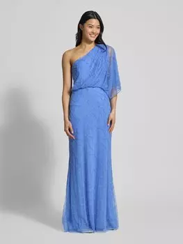 Вечернее платье с декоративными камнями Adrianna Papell, синий