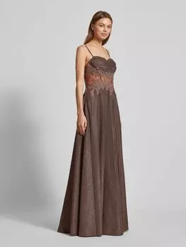 Вечернее платье с декоративными камнями Mascara