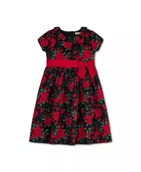 Вечернее платье с короткими рукавами и рюшами для больших девочек с бантом Hope & Henry, бежевый