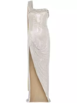 Вечернее платье с кристаллами Giuseppe Di Morabito, нейтральный цвет