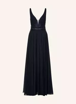 Вечернее платье с кружевом и драгоценными камнями Hey Kyla, синий