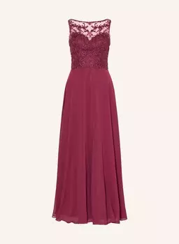 Вечернее платье с кружевом и драгоценными камнями Hey Kyla, красный