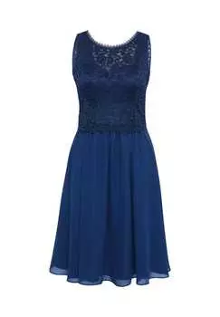 Вечернее платье с кружевом Vera Mont, синий