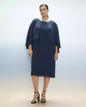 Вечернее платье с накидкой Couchel, темно-синий