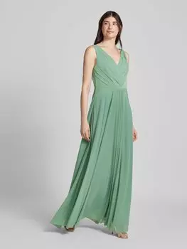 Вечернее платье с оборками и V-образным вырезом Christian Berg Cocktail, зеленый