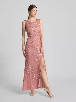 Вечернее платье с отделкой пайетками LACE & BEADS, розовый