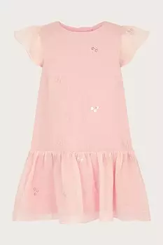 Вечернее платье с пайетками для малышей Monsoon, розовый