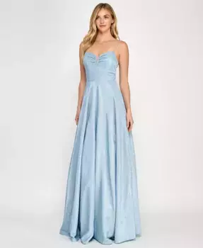 Вечернее платье с пайетками и стразами на бретелях Juniors Crystal Doll, синий