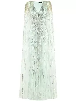 Вечернее платье с пайетками Jenny Packham, зеленый