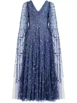Вечернее платье с пайетками Needle & Thread, синий