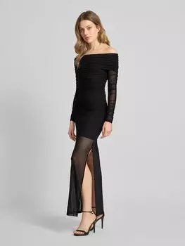 Вечернее платье с полупрозрачными вставками Forever New, черный